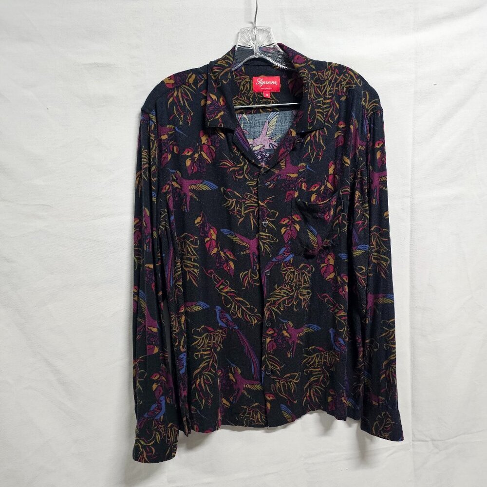 Supreme Bird of Paradise Button Up Men Shirt Size M Rayon